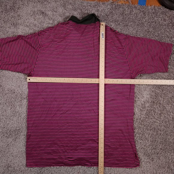 Jeff Rose Polo Shirt Mens XL Pink Stripes Short Sleeves Golfing Pullover Top - Picture 3 of 13